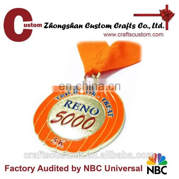 Promotional gifts expert factory custom pumpkin shape RENO halloween running medal
