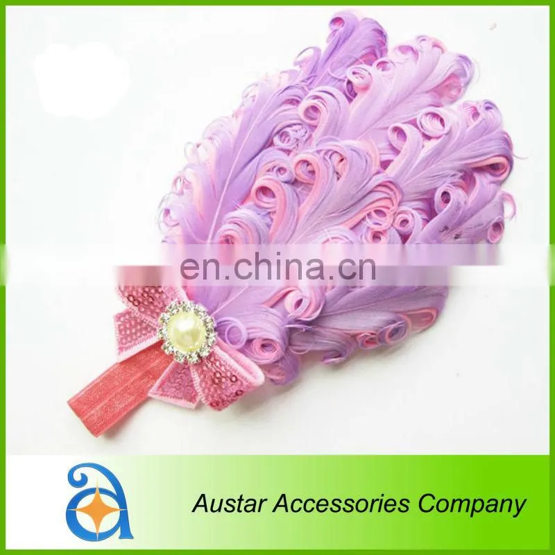 Wholesale Feather Headband hairband Baby Girls flowers headbands