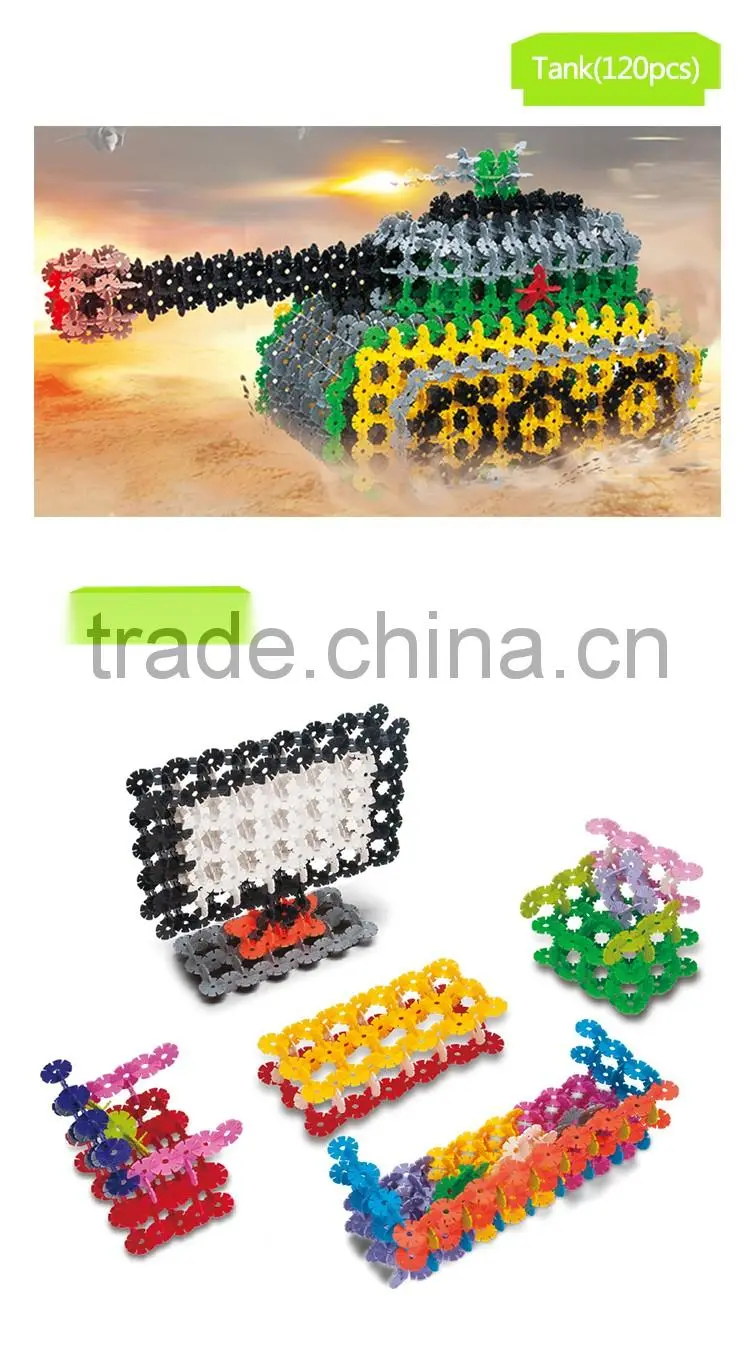 Creative DIY Toys 4.1cm Snowflakes Plastic Building Blocks for Kids