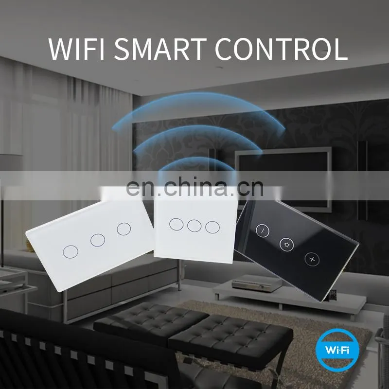New design US wireless Glass wifi dimmer switch