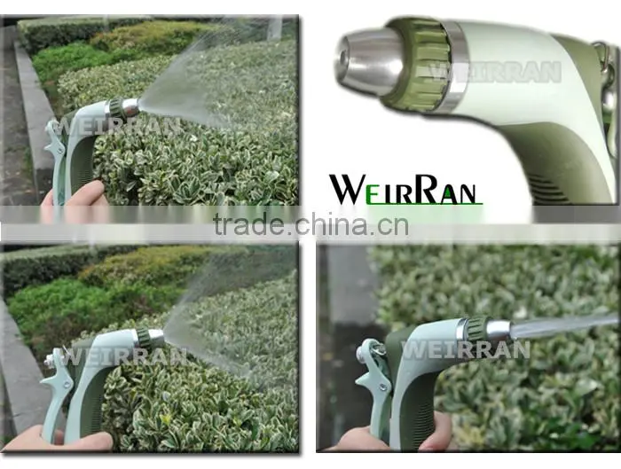 (84492) Plastic garden cleaning tool TPR covered garden water gun irrigational metal nozzle jet water washing
