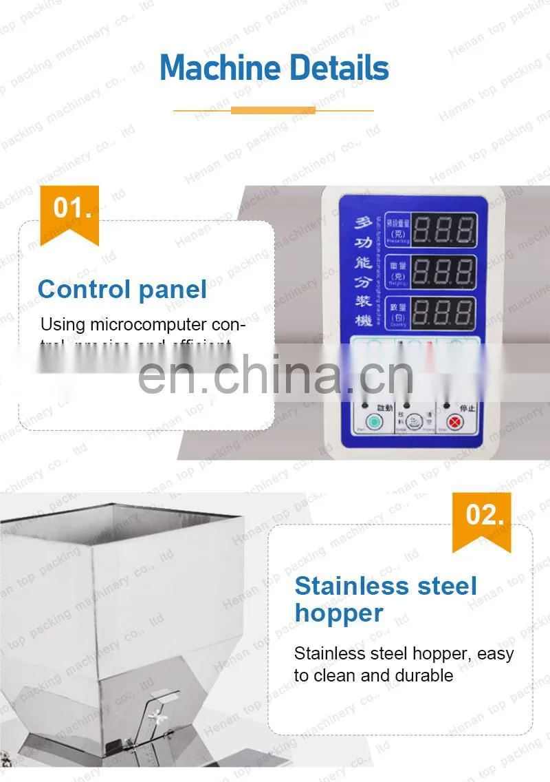 Hot sale automatic melon seeds coffee beans seeds weighing filling packing machine
