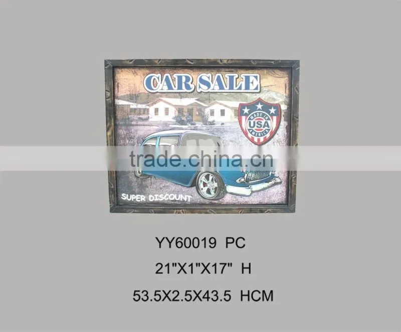 vintage 3D motor metal wall tin sign custom printing wall arts for decor