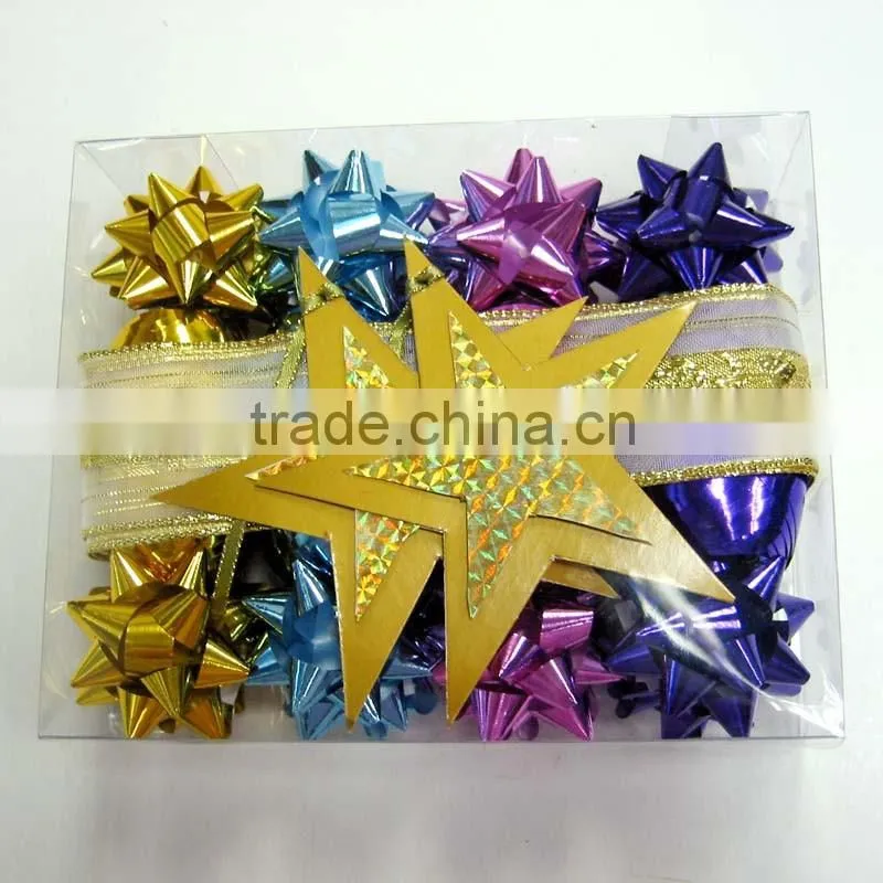 Metallic Gold Mini Star Bows/ Plastic Star Bow,Deluxe Bow