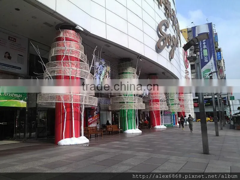 Mall wall pole iron ring led lights holiday decoration