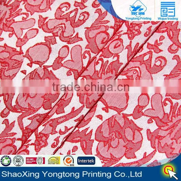 Polyester/Cotton jacquard fabric with weft elastic