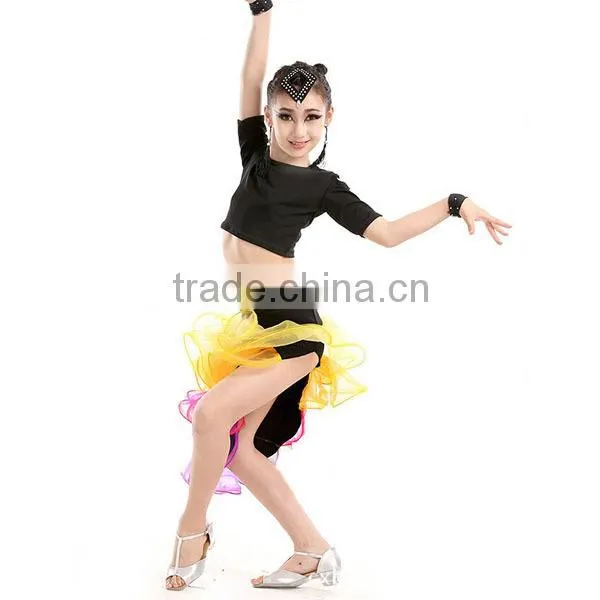Popular Ballroom Sequins Fringe Rumba Latin Dance Dress children girl latin dance dress
