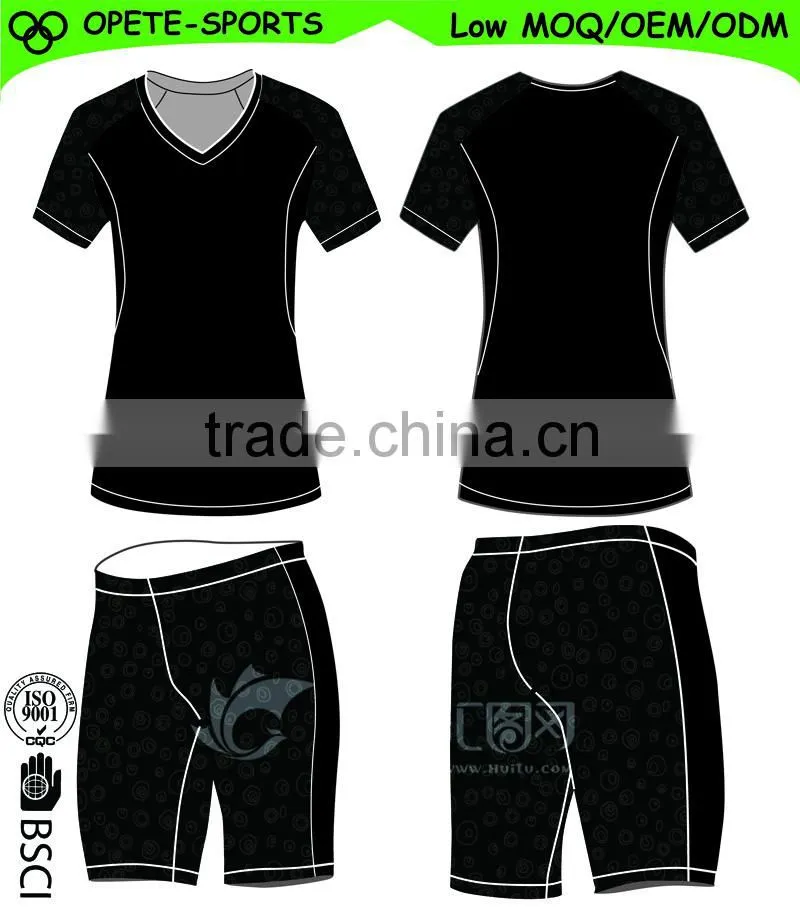 Womens Compression Sports Skin Tight Set Short Sleeves Top+Shorts