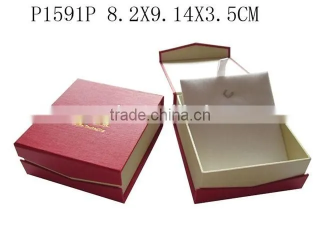 P1591E Classic Book Shape Cardboard Paper Jewelry Earring Box With Velvet Lined
