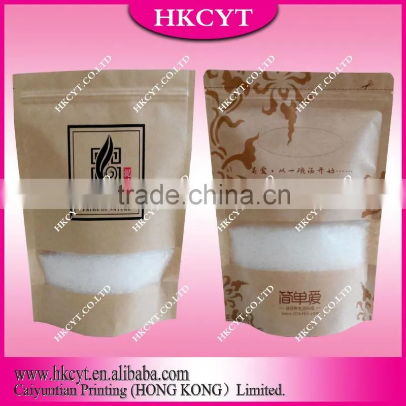 Wholesale plain craft zipper self adhesive kraft paper bags lined aluminum foil