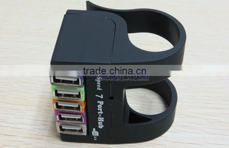 USB 2.0 Drive Port Power Adapter 7 Ports Hub For Computer Laptop Accessory