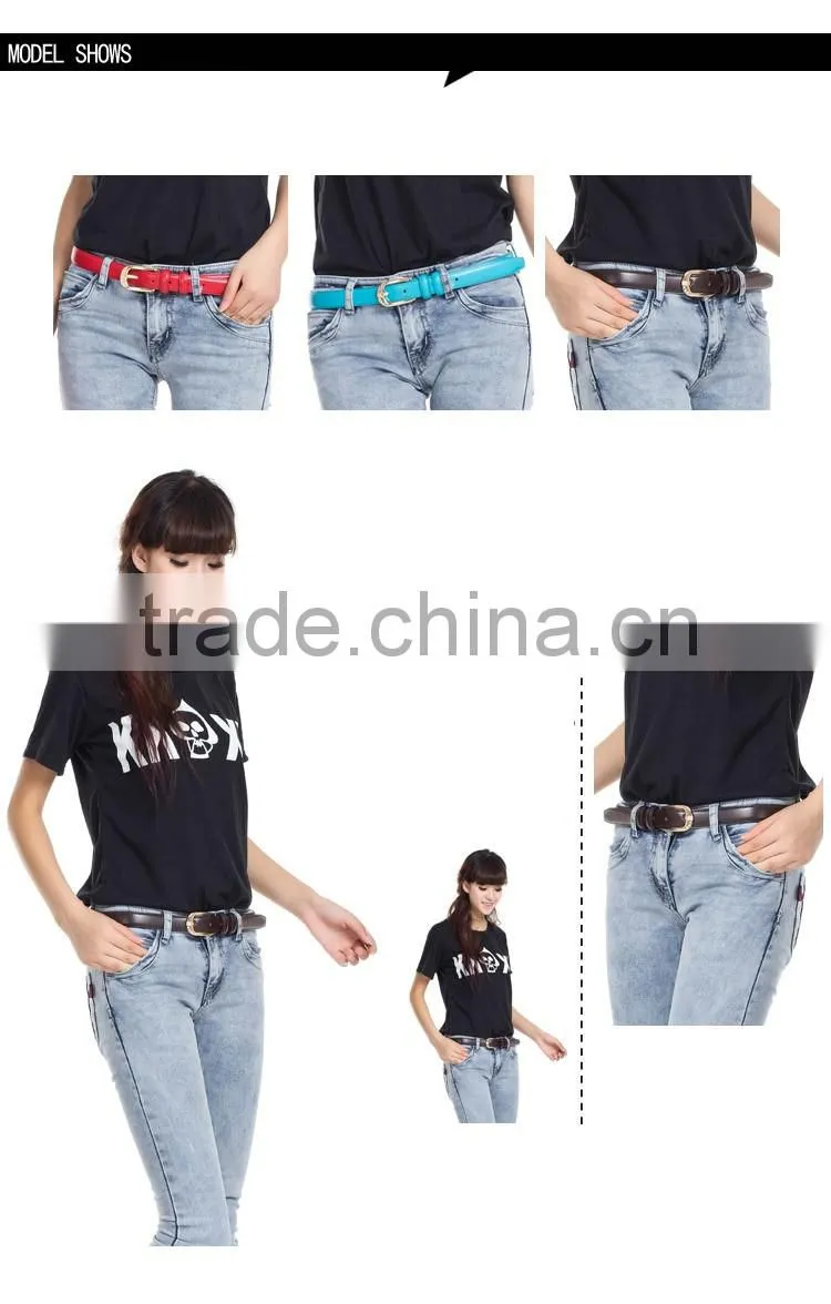Fashion Metal Pin Buckle Genuine Leather Women Belts