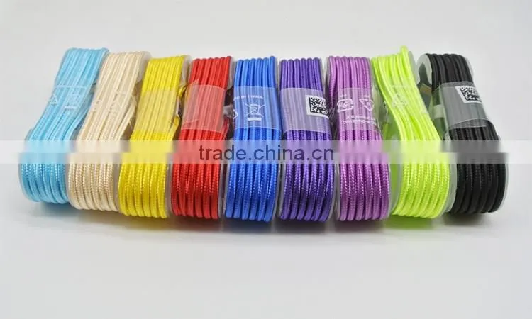 Nylon Braided USB Charging Data Cable data syne cable for Iphone