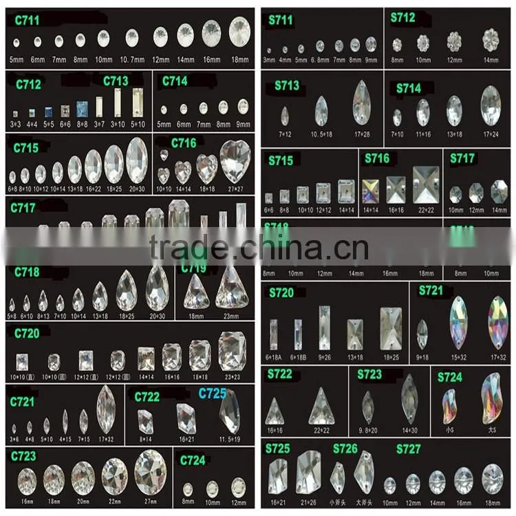 Sew on Rhinestone, Silver foiled fancy stones, colours fancy rhinestone for clothes