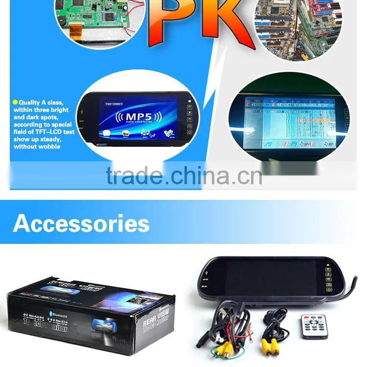 car rear view mirror 7 inch monitor with bluetooth