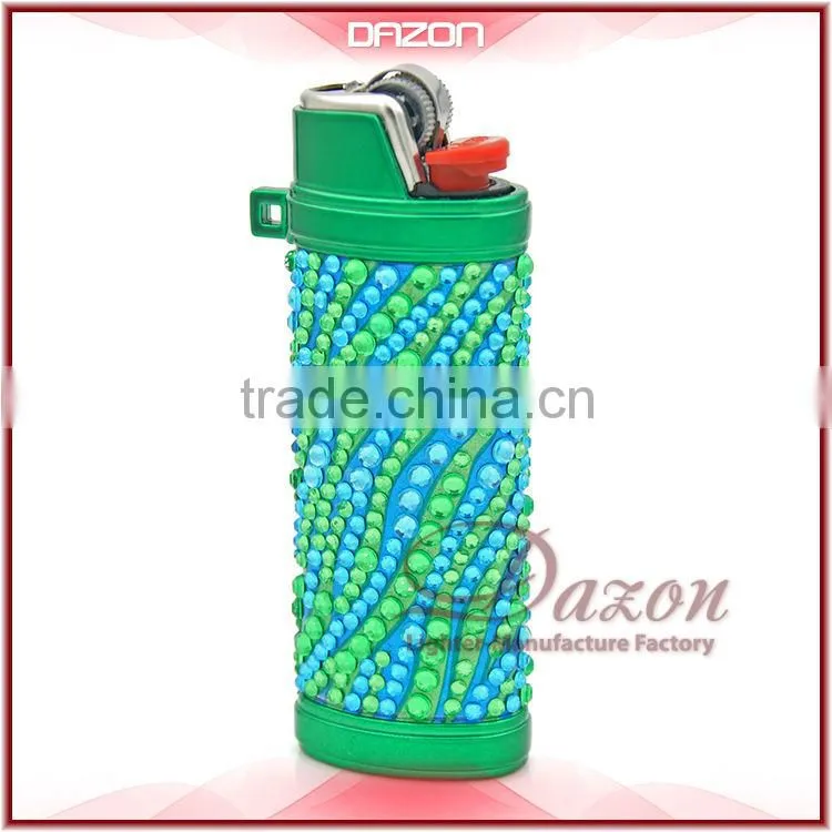 Metal Diamond Lighter Case For BIC Custom