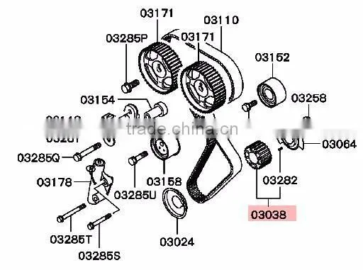 Cranshaft Camshaft Drive Sprocket for Mitsubishi Lancer Lancer Classic CS5A CS5W CS6A CS6W MD190863