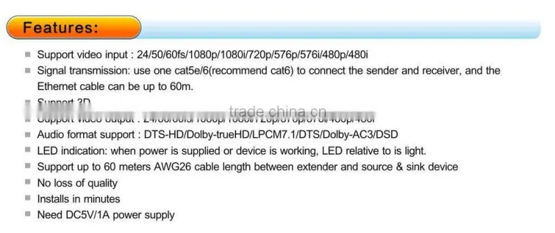 60m HDMI Extender Over cat5e & cat6e cable
