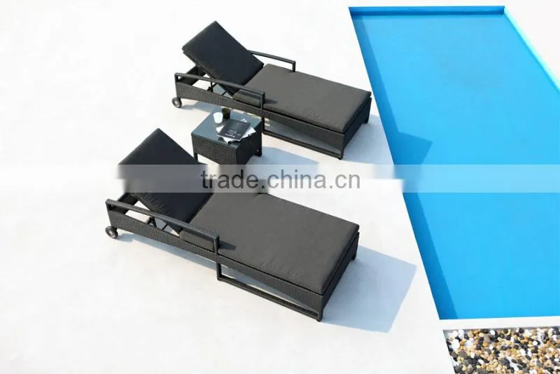 Patio Furniture Outdoor Rattan Wicker Double Sun Lounger(DH-9677)