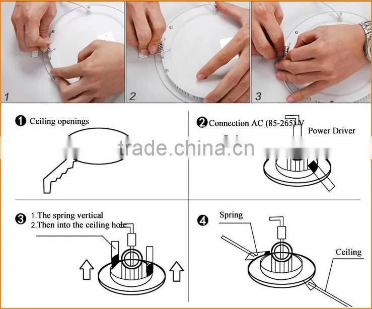 china manufacturer 2015 led ceiling panel light recessed 6w 12w 18w round ,square led panel light