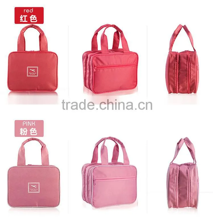 2014 NEW! Dual zippers pouch organizer for clothes and cosmetics