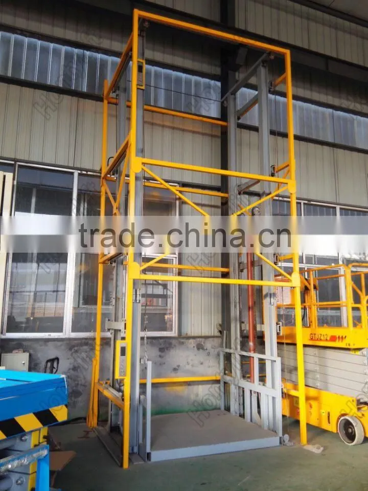 cargo elevator /guide rail lift / hydraulic warehouse cargo lift/ vertical cargo lift