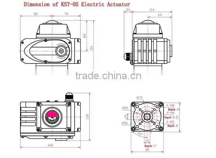 KST-05A 220V AC Modulating Type Electric Actuator