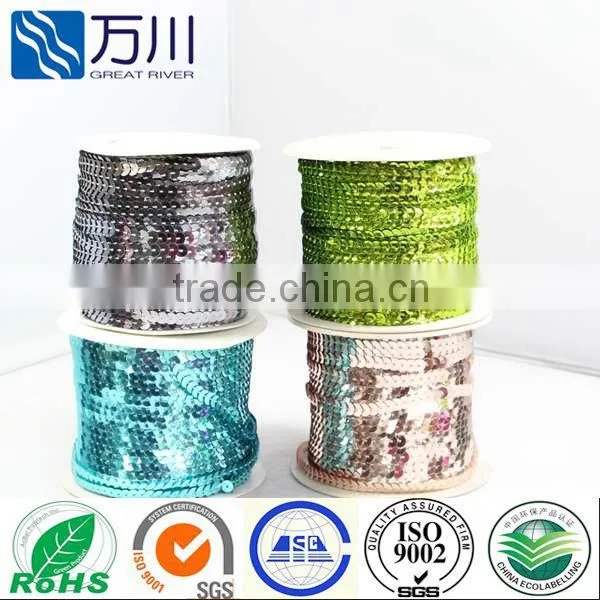 2012 Newest Christmas omament accessories sequin string spangle sequin trimming roll wholesale