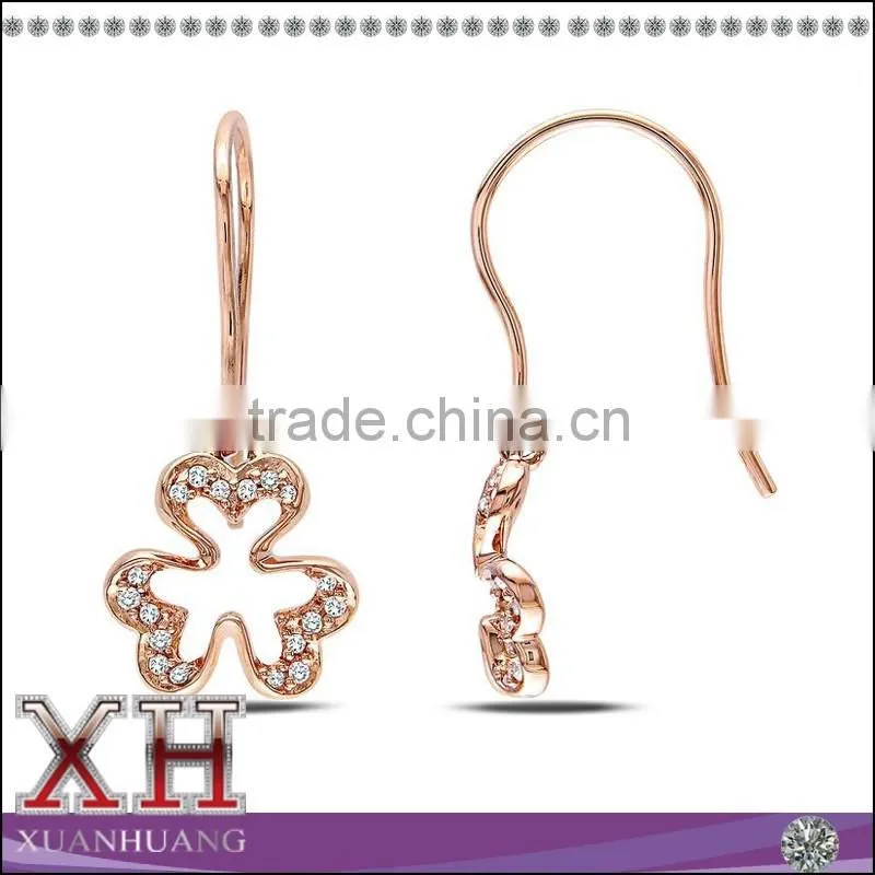 Fancy Rose Gold Clover Earrings