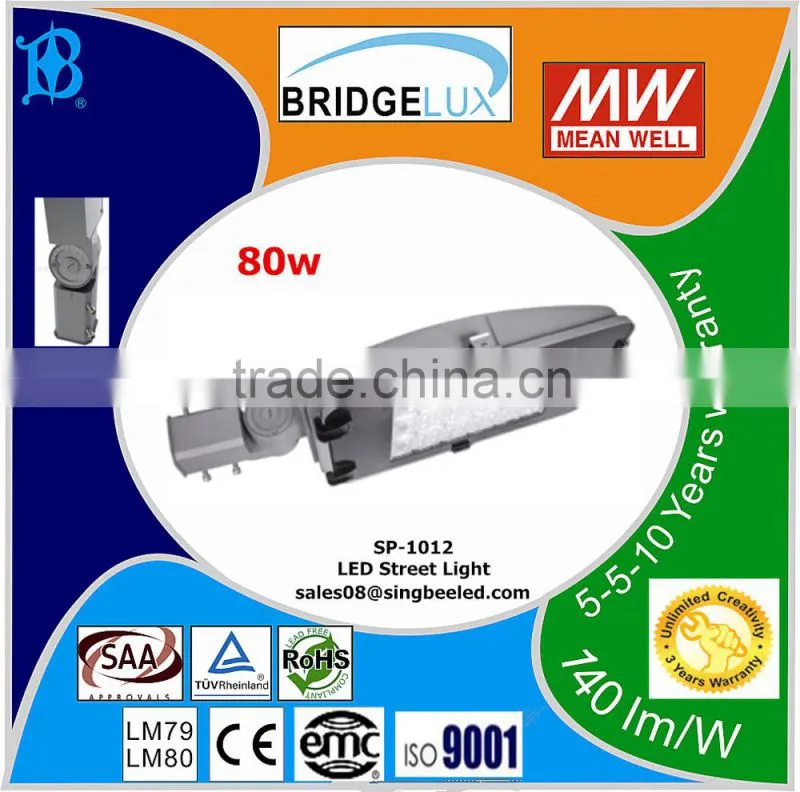 module type 80w IP65 MW driver Bridgelux chip SP-1012 LED Street Light CE/ROHS/LM79