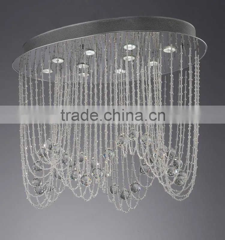 Modern Crystal Ceiling lamp Luxury Decoration Ceiling Lamp for Living and Dining GU10 Bulbs oval Lighting