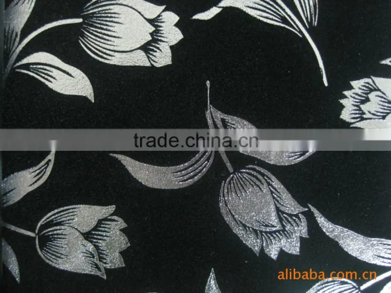 knitted polyester print flock fabric for upholstery