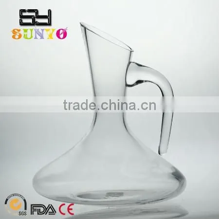Clear drinking water jar pitcher leadfree crystal high quality customized size transparent star hotel glassware supplier