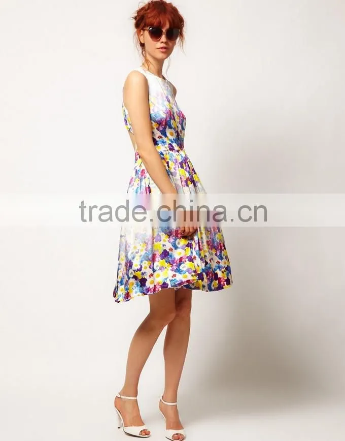 Designer Floral Printed Back Cut Ball Gown Alibaba Dresses