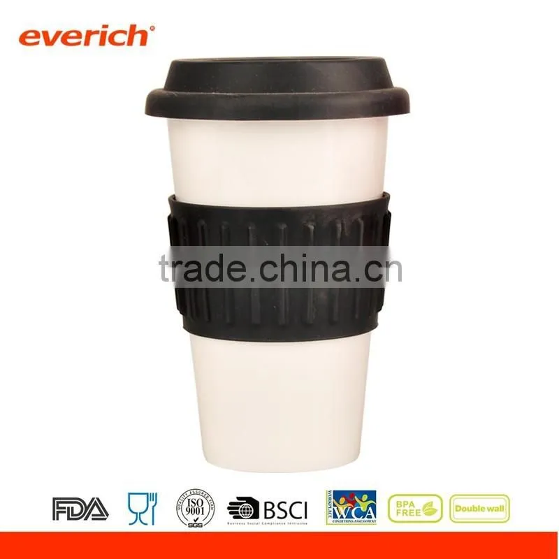 Everich Porcelain Cups & Ceramic Coffee Mug With Silicone Lid