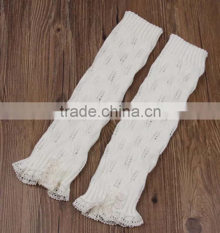 Wholesale Fashion Acrylic Knitted Leg Warmers Crochet Womens Lace Leg Warmers
