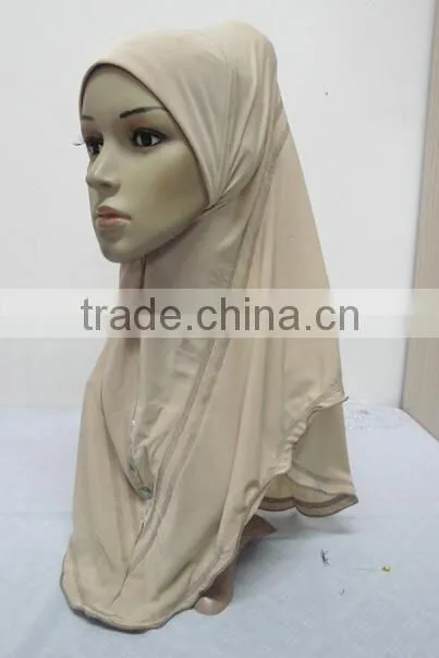 H266 new style one piece hijab with crystals