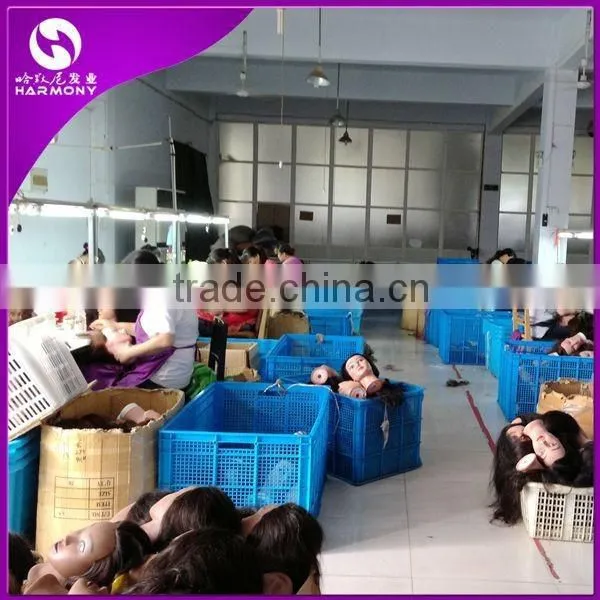 100% Natural human hair training doll head/training mannequin head