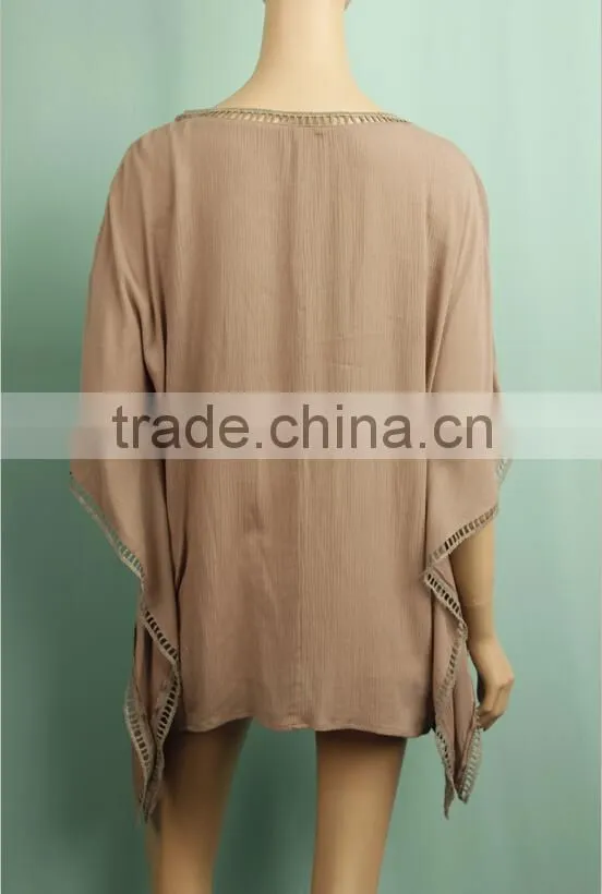 2016 S/S new style bat pattern bat short sleeve loose embroidery blouse