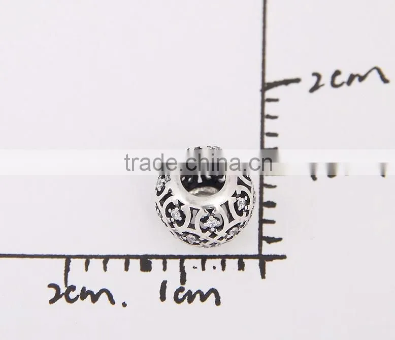 Intricate Lattice Beads For Jewelry Fits Charms Bracelet Sterling Silver Jewelry