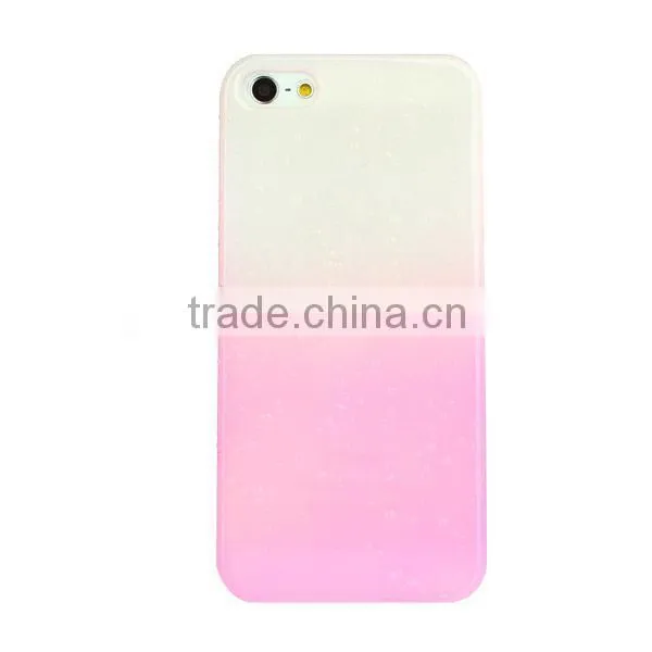 Set Screen Protector And Case For Iphone 5 , Hard Plastic Gradually Changing Color Raindrop Case