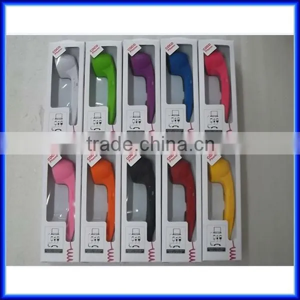 Hot selling mobile phone handset for iphone, Innovative Anti-Radiation plastic Bluetooth retro mobile/cell phone handset