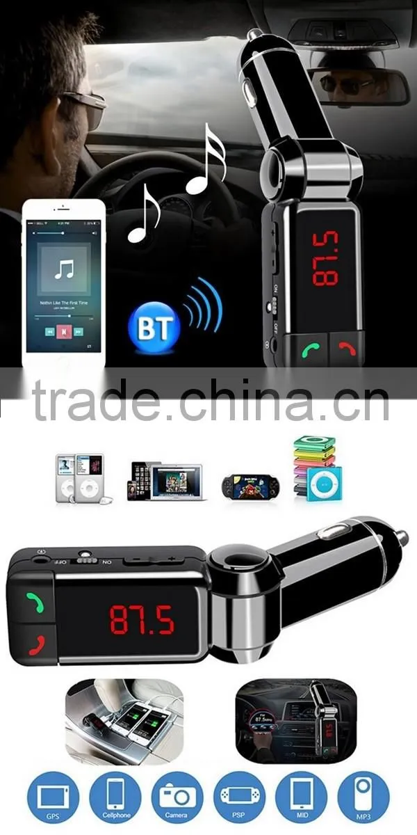 LCD Display TF card Car MP3 Audio Player Bluetooth FM Modulator USB Charger for iPhone Samsung
