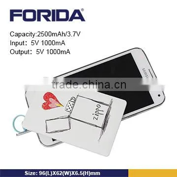 Latest Ultra Slim Portable 5V/1A Alumnium Case Card Power bank with 2500mAh/3000mAh for Samsung mobiles/Tablets