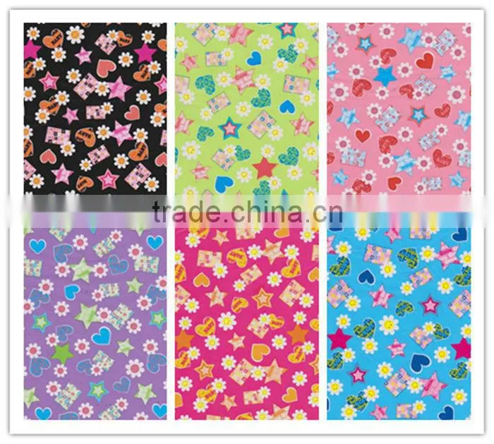 Flower design printed transfer foil For man made fabric
