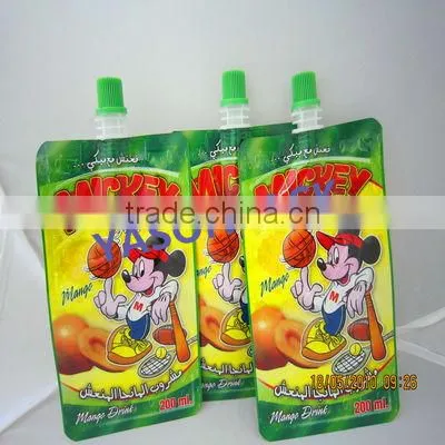 standing juice suction nozzle bag
