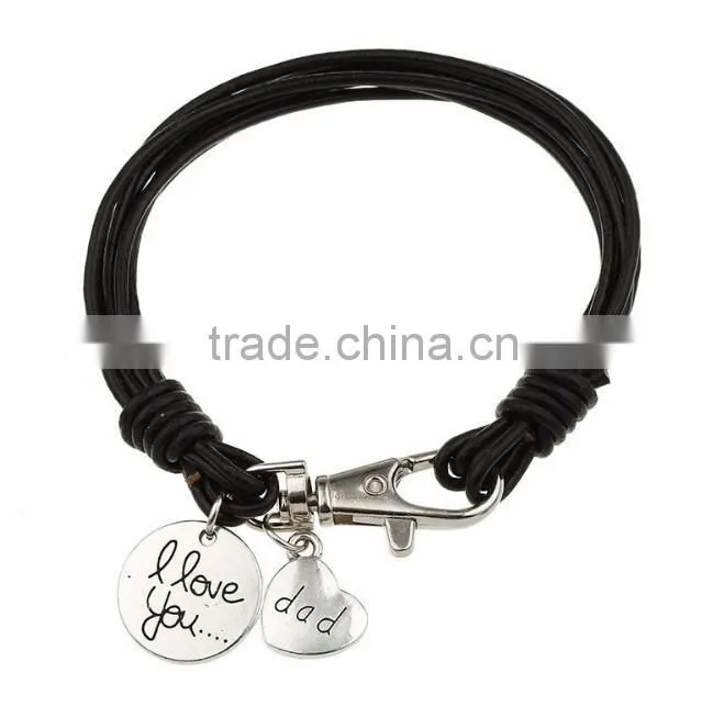 Custom handmade personalised leather bracelet diy