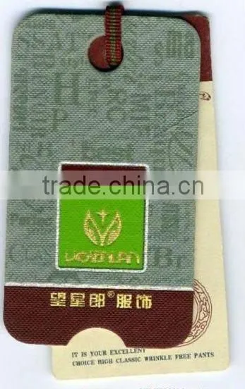 Apparel hang tag, paper apparel hang tag