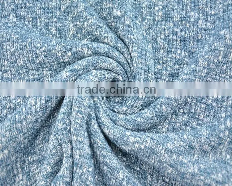 Jiufan Textile Knitted Blue and White TR Rib 70 Polyester 30 Rayon Spandex Fabric
