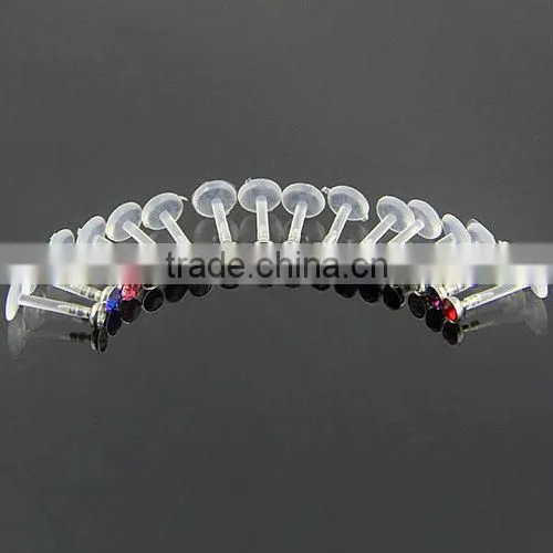 Labret Chin Tragus Lip Bars Rings Gem Body Piercing